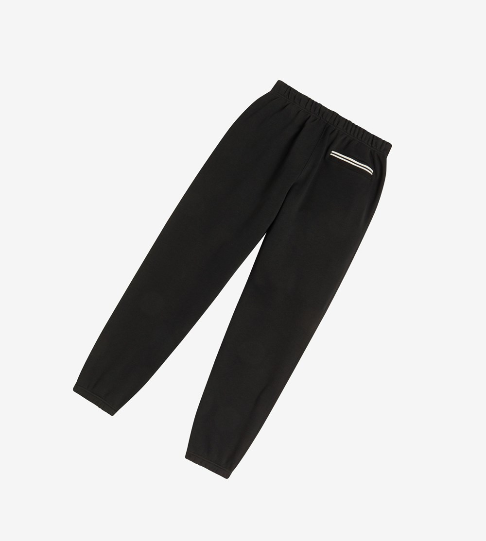 Black Fred Perry Loopback Sweatpants Men's Tracksuits | OCPYS-1935