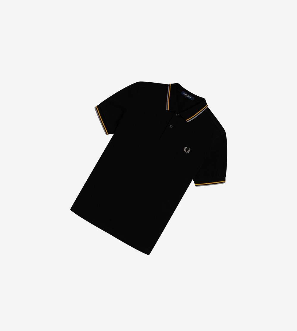 Black Fred Perry M3600 Men\'s Polo Shirts | DQAUF-5718