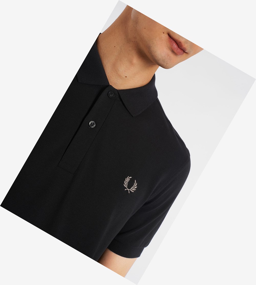 Black Fred Perry M6000 Men's Polo Shirts | BYJCA-8127