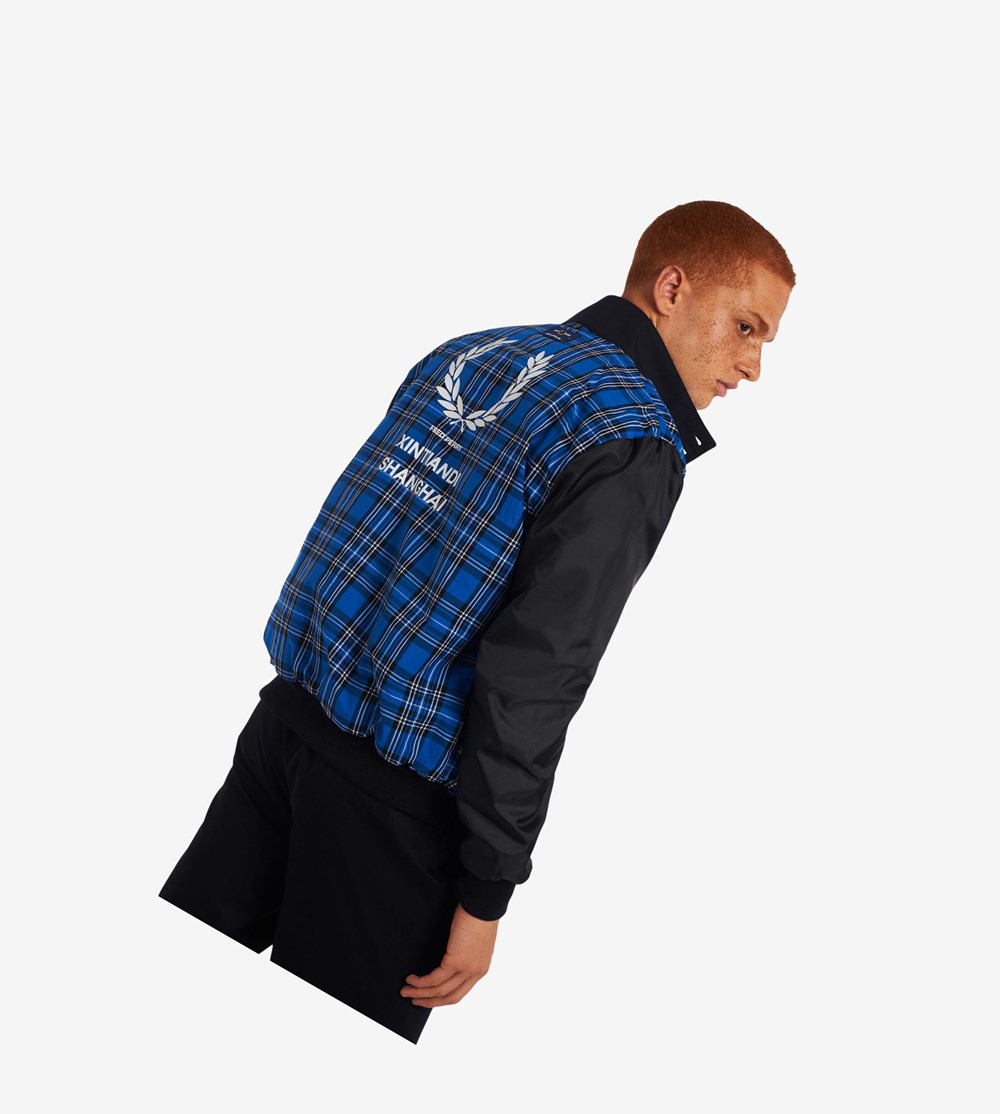 Black Fred Perry Made In England Shanghai Harrington Jacket Men's Jackets | JTPXO-9207