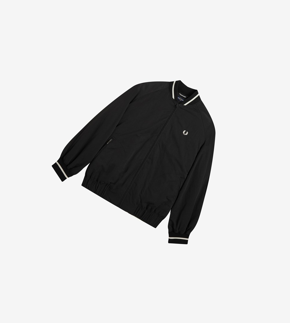 Black Fred Perry Padded Bomber Jacket Women's Jackets | BCOXJ-7025