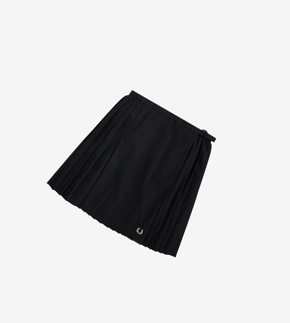 Black Fred Perry Pleated Tennis Skirt Women's Skirts | NUWHJ-3128