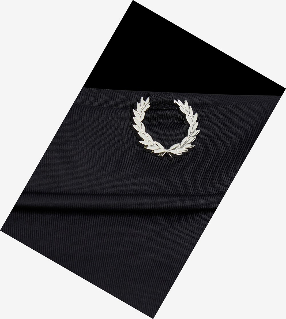 Black Fred Perry Raf SimonsLaurel Wreath Detail Roll Neck Top Men's T Shirts | IAGTP-3602