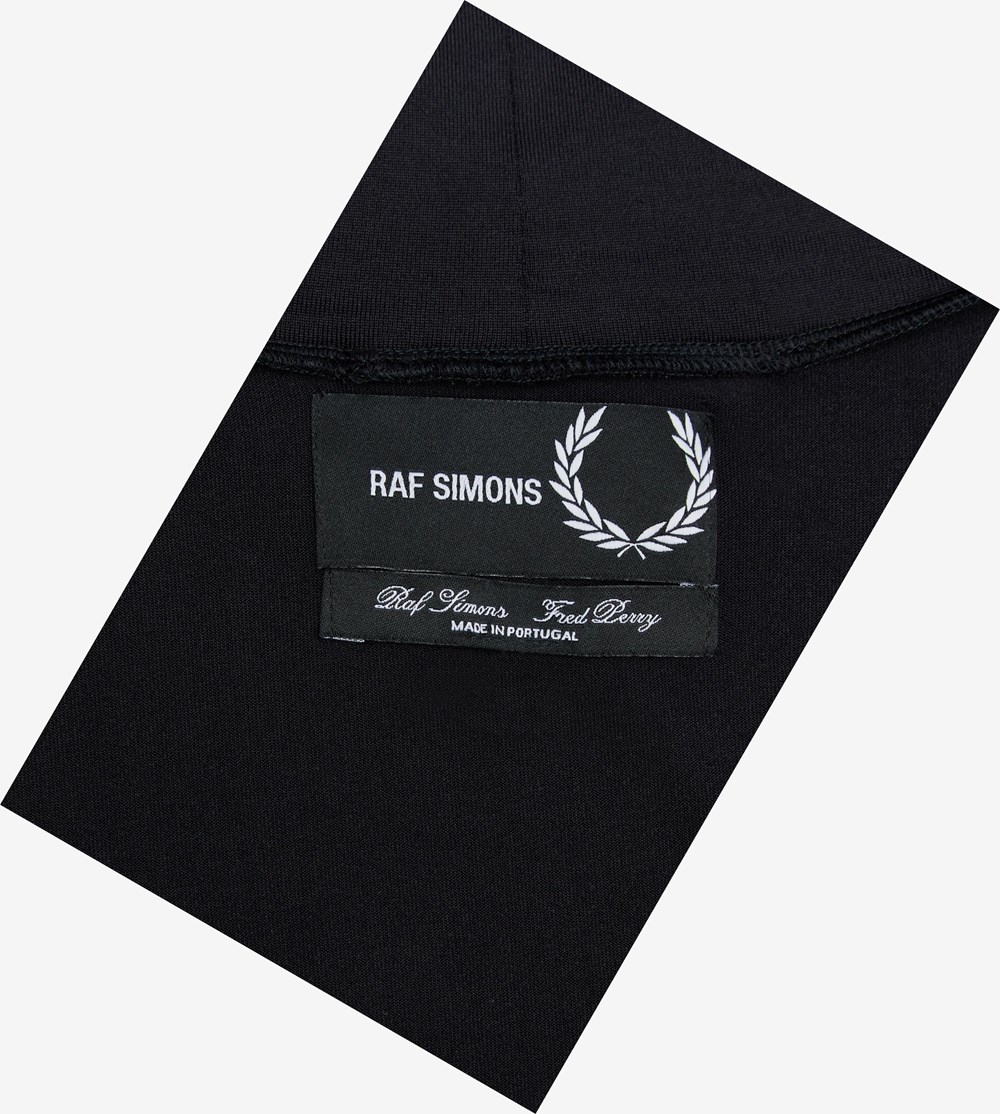 Black Fred Perry Raf SimonsLaurel Wreath Detail Roll Neck Top Men's T Shirts | IAGTP-3602