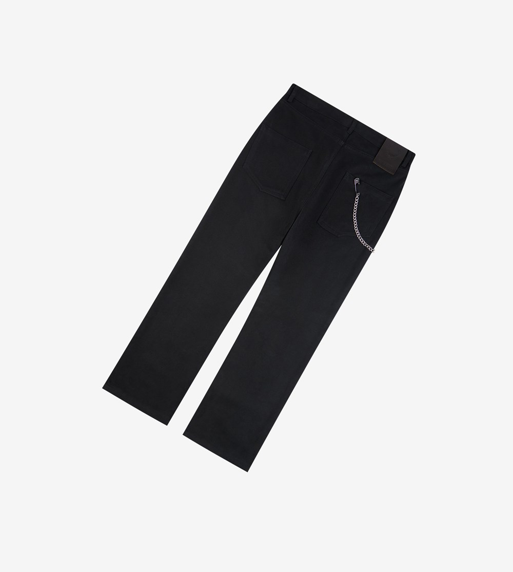 Black Fred Perry Raf Simons Brushed Denim Men's Trousers | WEPXI-3058