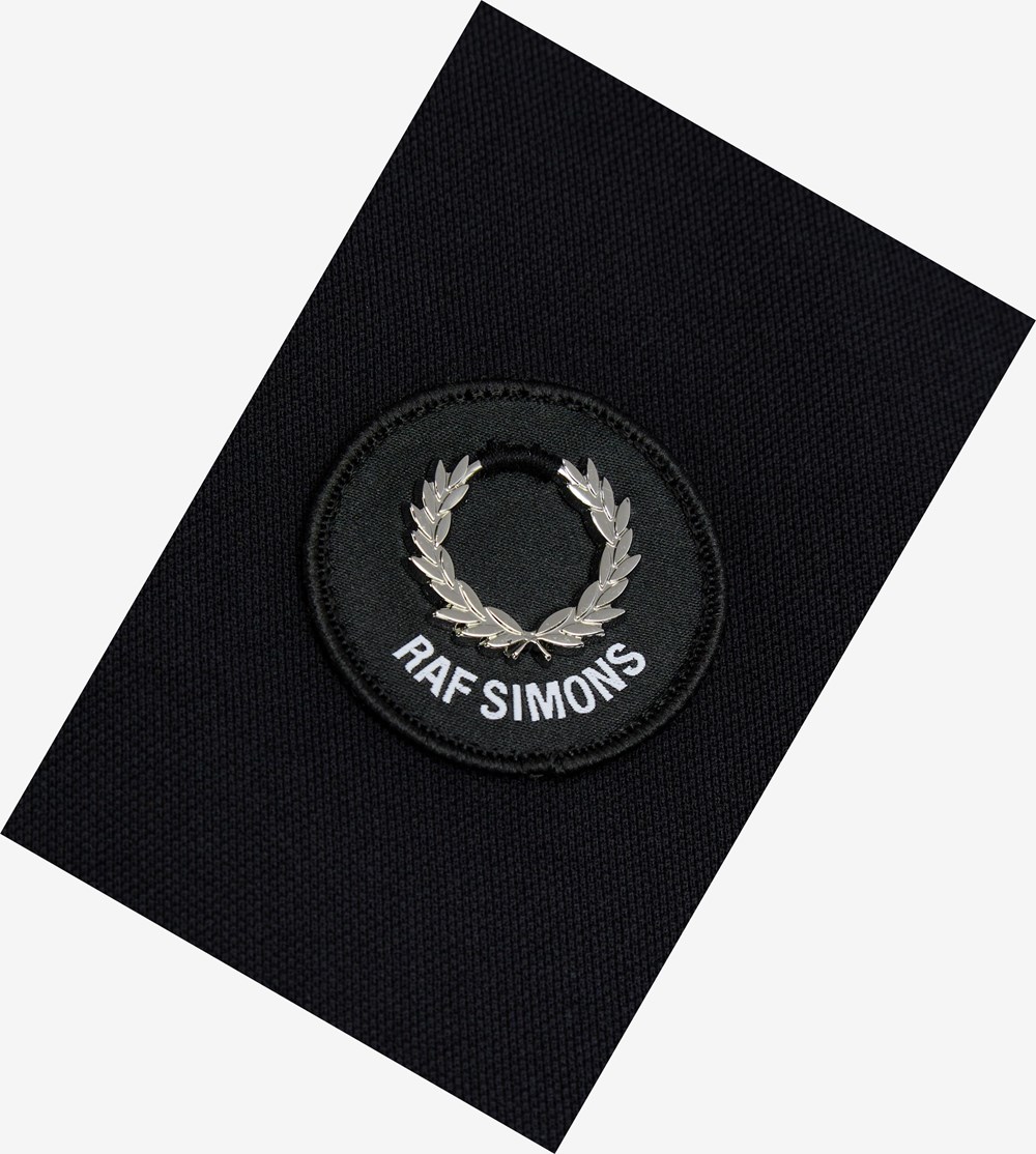 Black Fred Perry Raf Simons Slim Fit Men's Polo Shirts | ZWNYA-4861