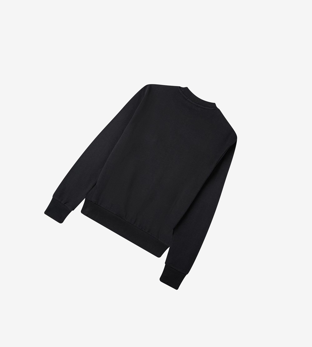 Black Fred Perry Reissues Pocket Detail Men's Sweatshirt | OMZUX-2435