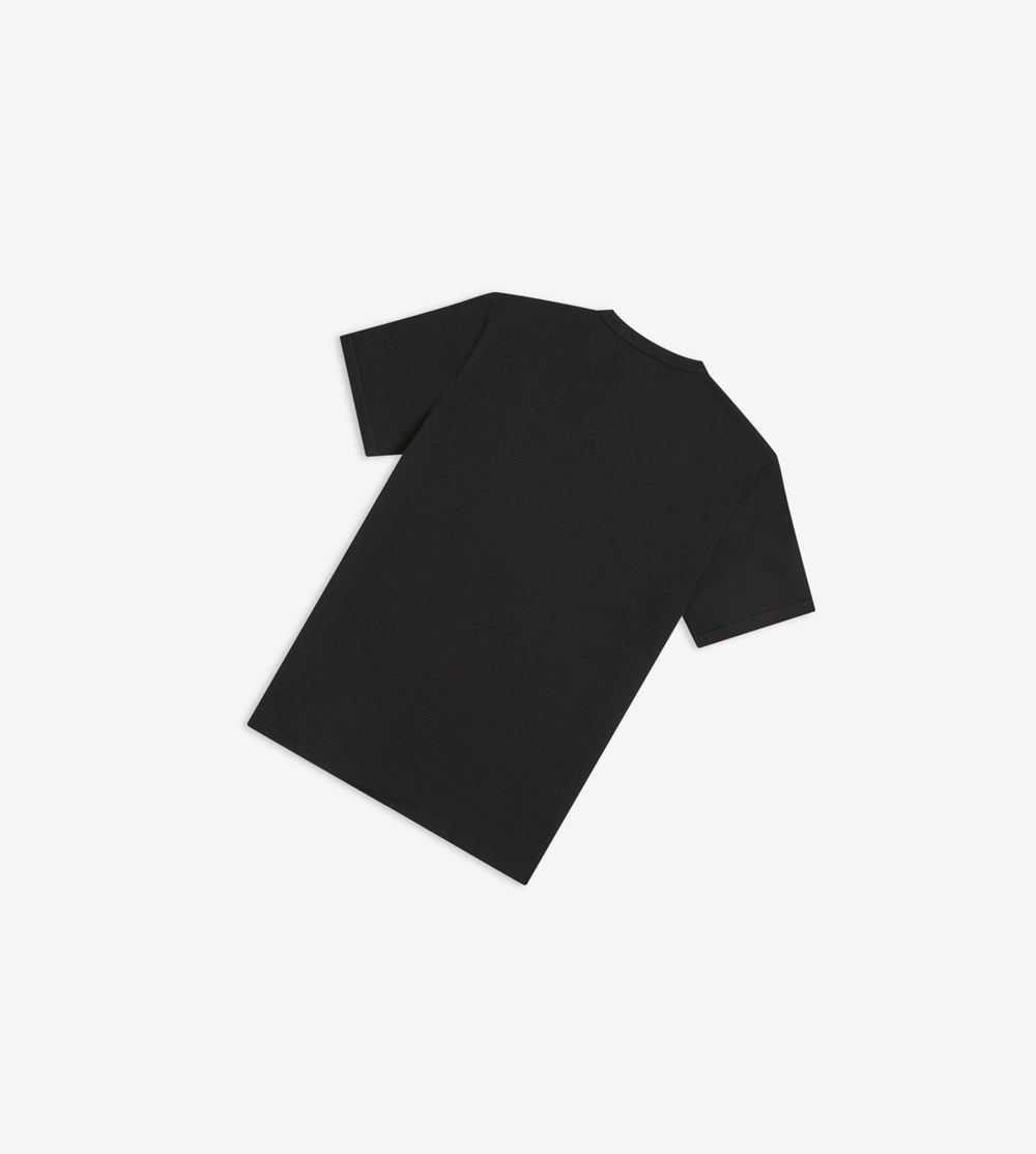 Black Fred Perry Ringer Men's T Shirts | JEXHU-2581