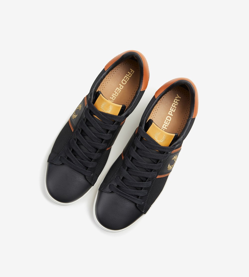 Black Fred Perry Spencer Men's Sneakers | JKUFI-6314