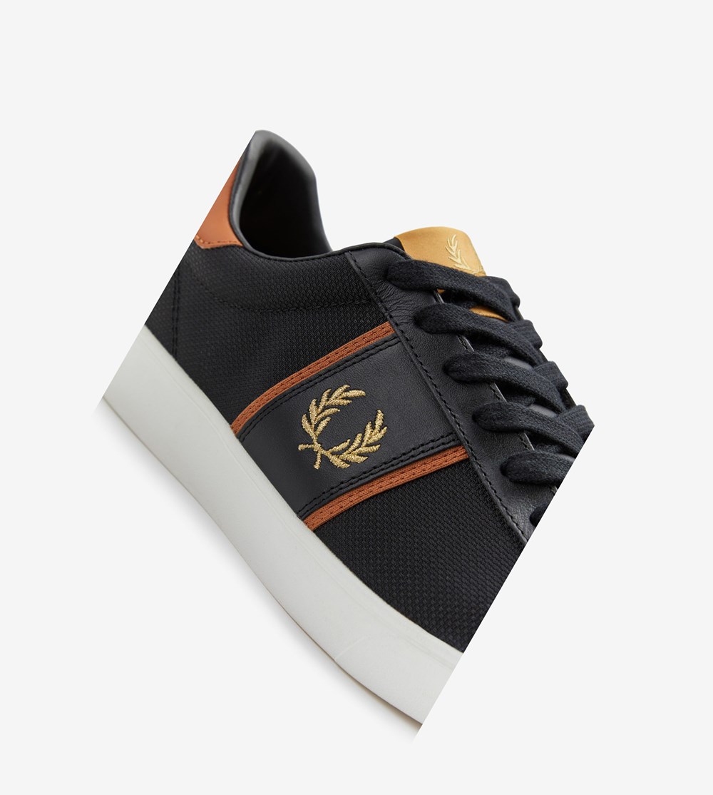 Black Fred Perry Spencer Men's Sneakers | JKUFI-6314