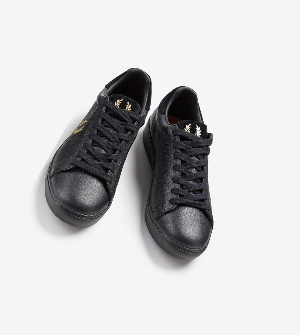 Black Fred Perry Spencer Men's Sneakers | ZTUHE-5960