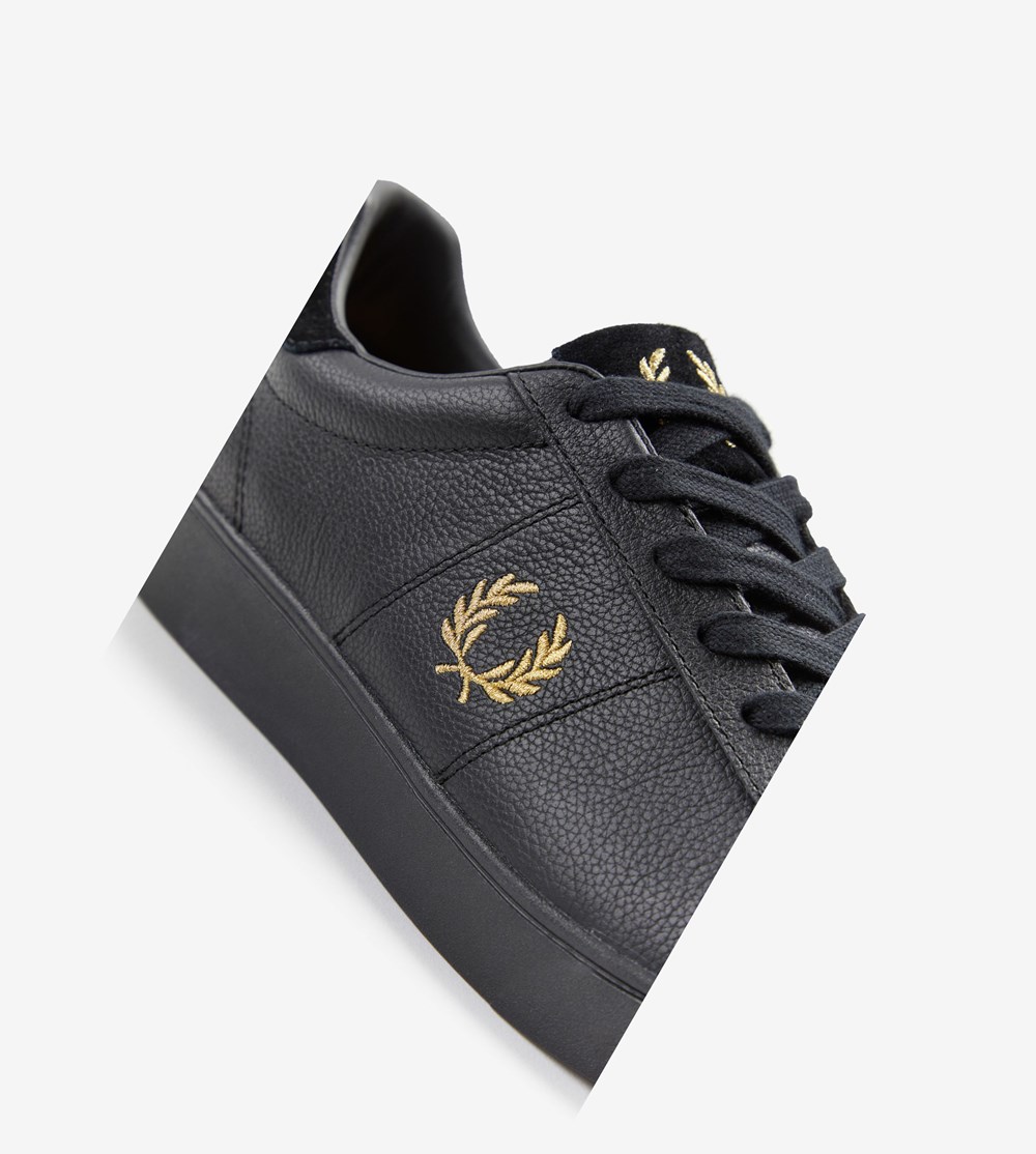 Black Fred Perry Spencer Men's Sneakers | ZTUHE-5960