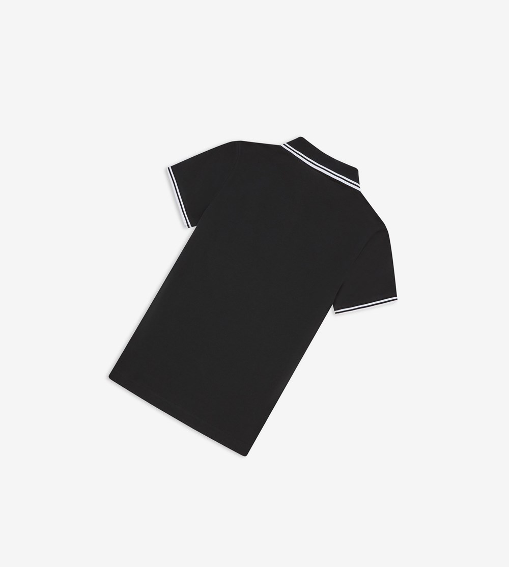 Black / White Fred Perry G3600 Women's Polo Shirts | HTOVY-2389