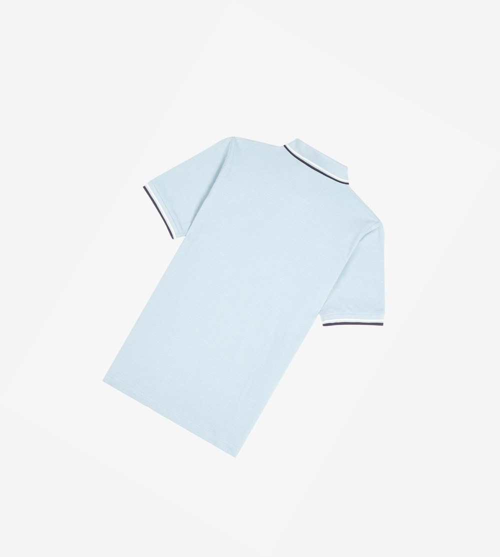 Blue / Deep Grey Fred Perry M12 Men's Polo Shirts | UNHGD-9413