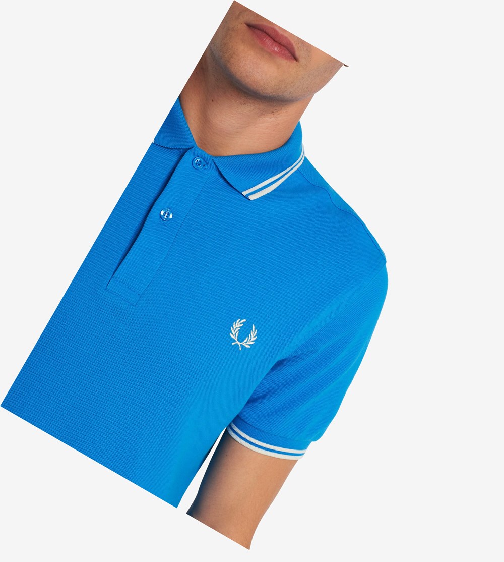 Blue Fred Perry M3600 Men's Polo Shirts | BFGYP-0435