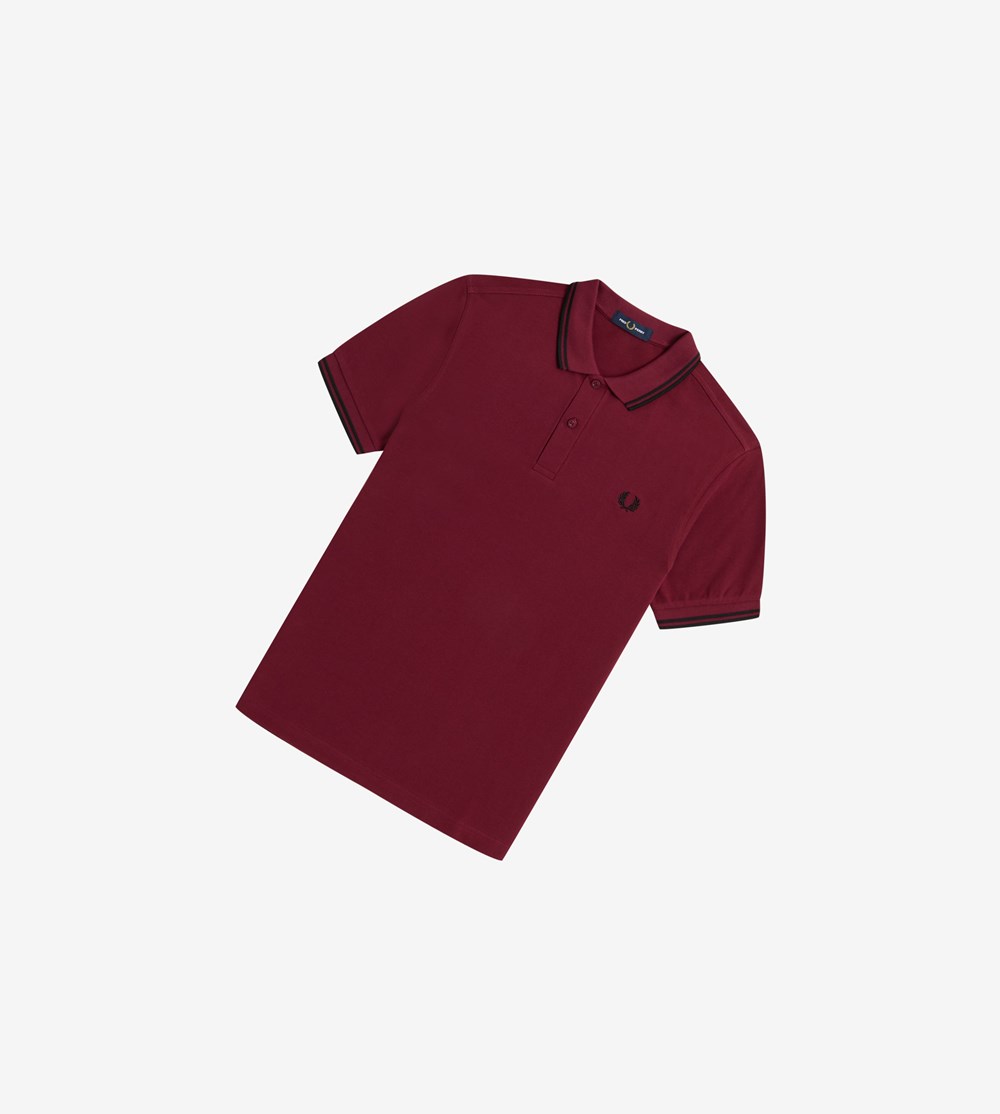 Brown / Black Fred Perry M3600 Men's Polo Shirts | XPEFS-2935