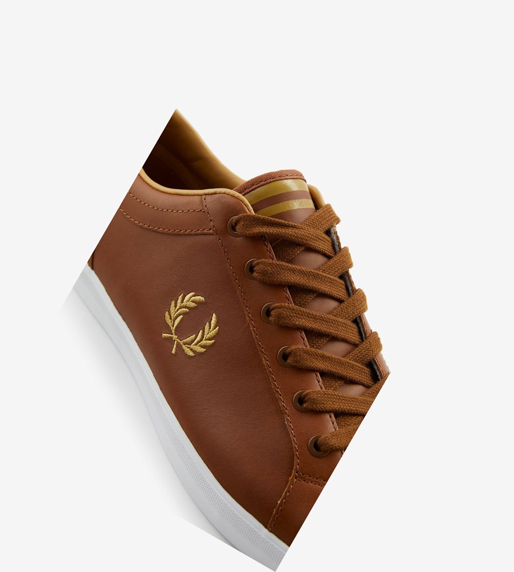 Brown Fred Perry Baseline Men's Sneakers | GAXHZ-7954