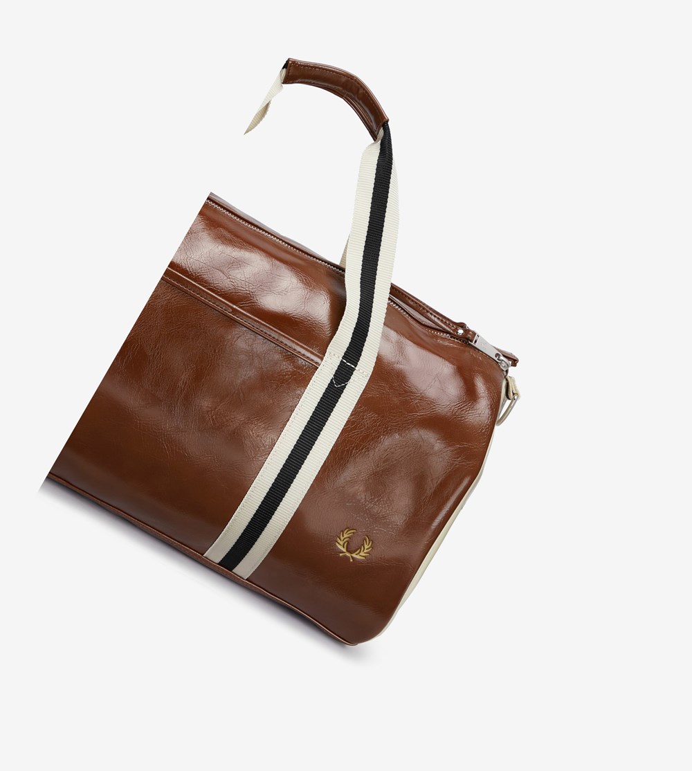 Brown Fred Perry Laurel Wreath Barrel Bag Men's Bags | FEQZN-6498