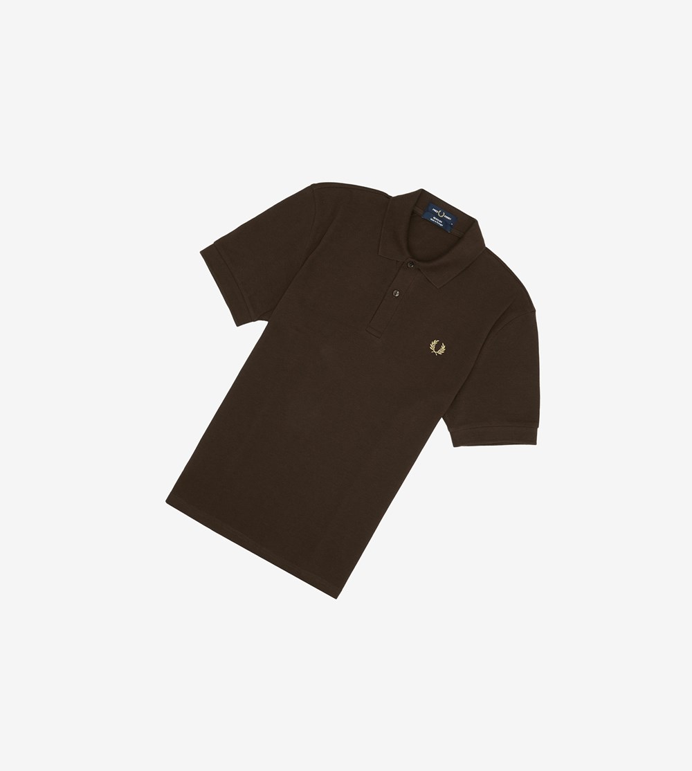 Brown Fred Perry Reissues Piqué Men's Polo Shirts | KREDQ-7543