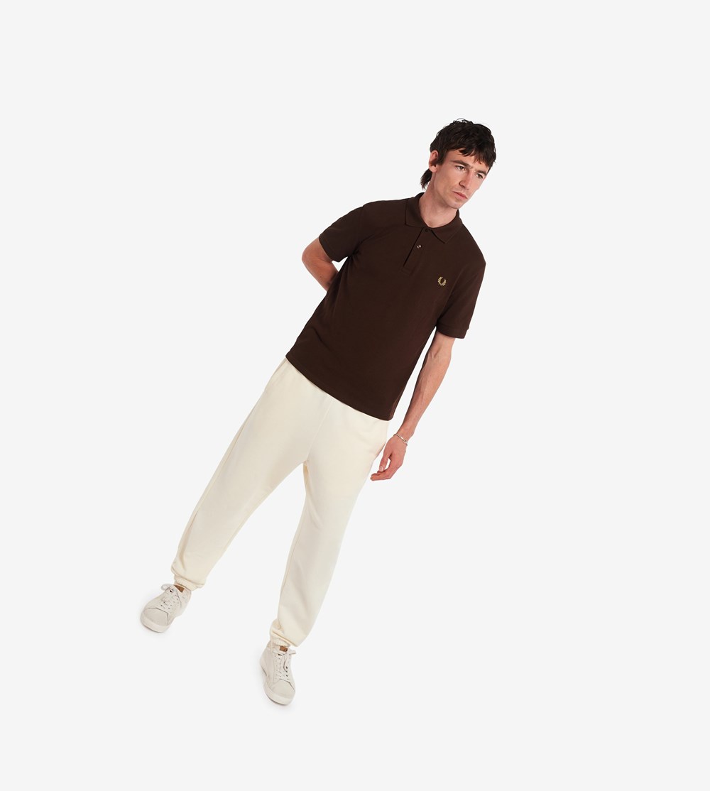 Brown Fred Perry Reissues Piqué Men's Polo Shirts | KREDQ-7543