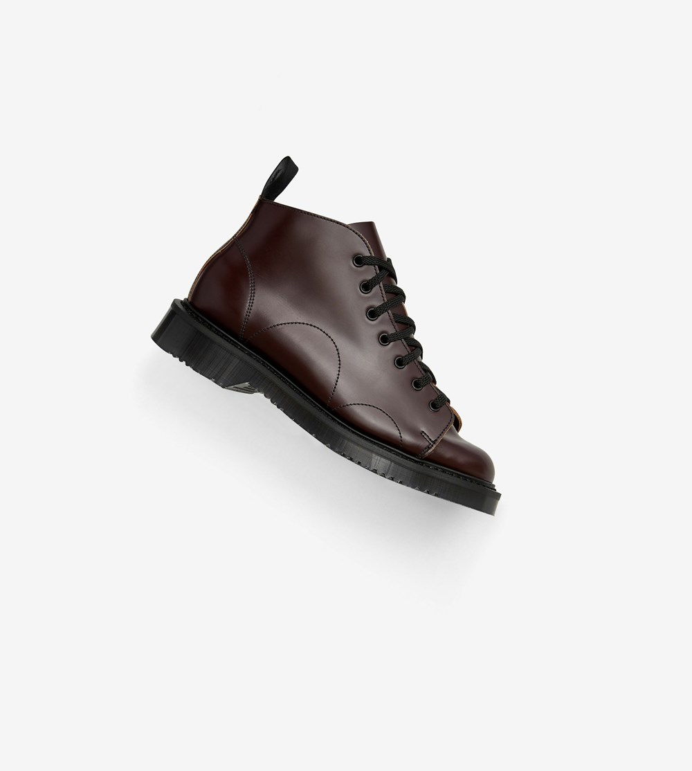 Burgundy Fred Perry George CoxLeather Monkey Boots Men's Boots | CHQBM-9853