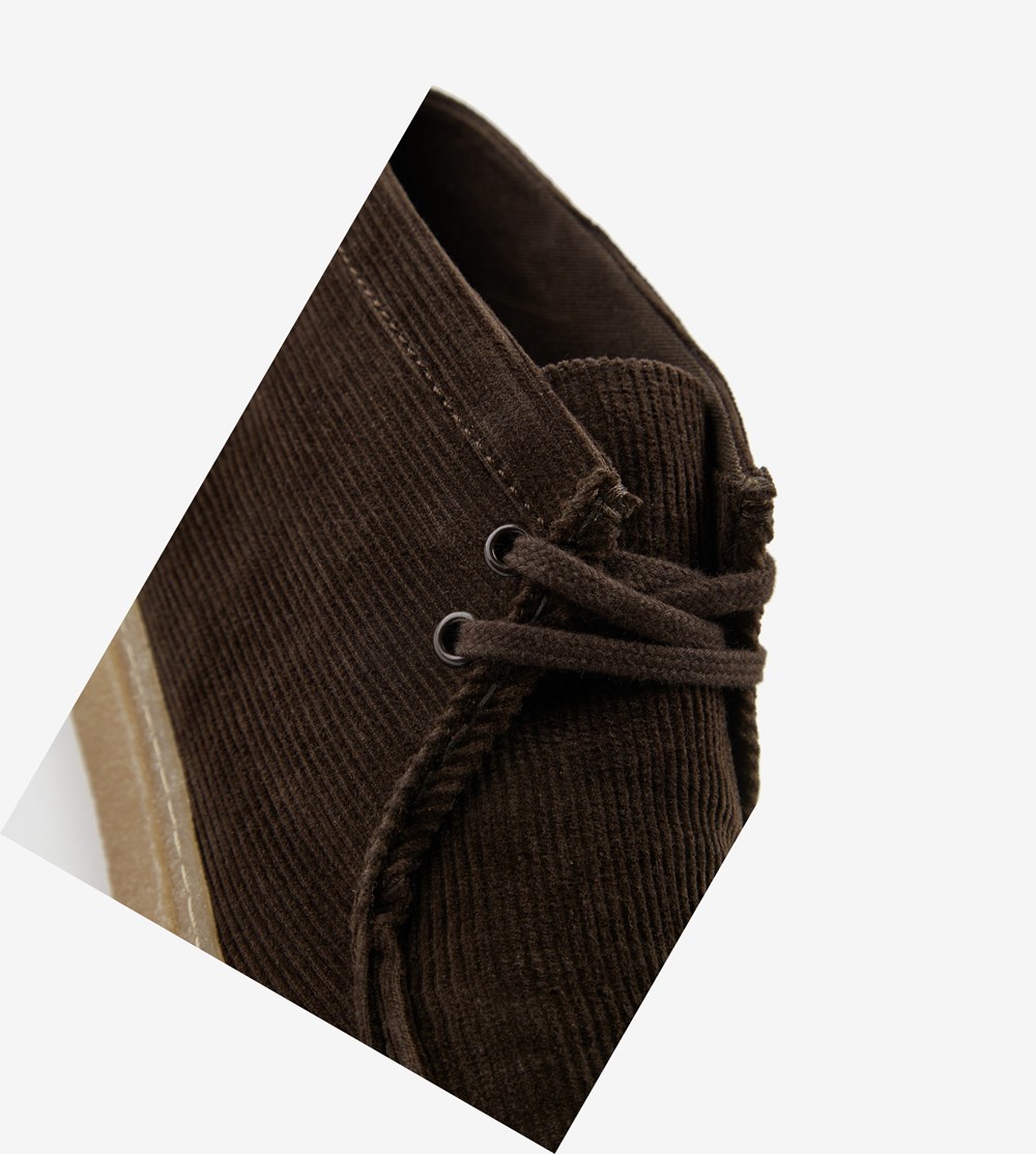 Chocolate Fred Perry Dawson Mid Men's Suede Shoes | BPOQC-4563