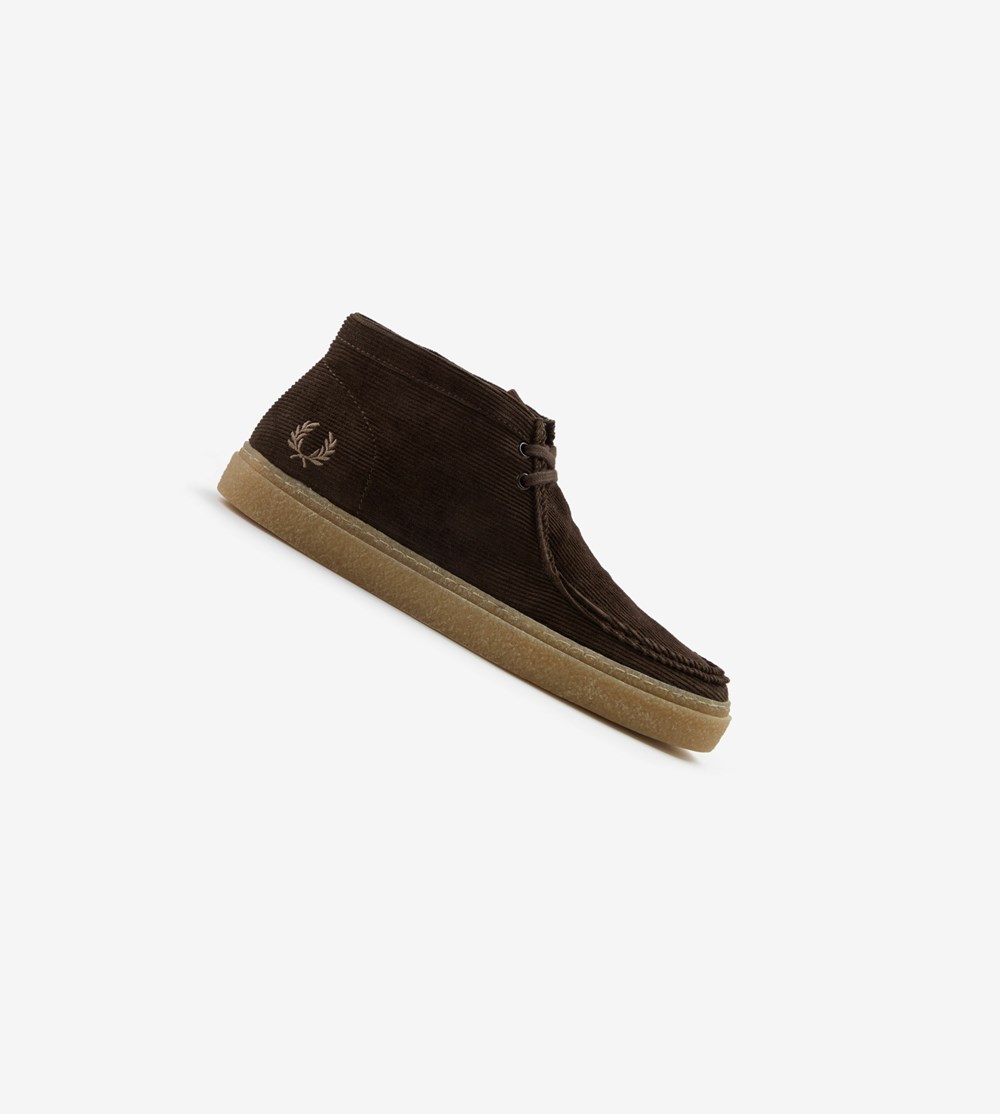 Chocolate Fred Perry Dawson Mid Men\'s Suede Shoes | BPOQC-4563