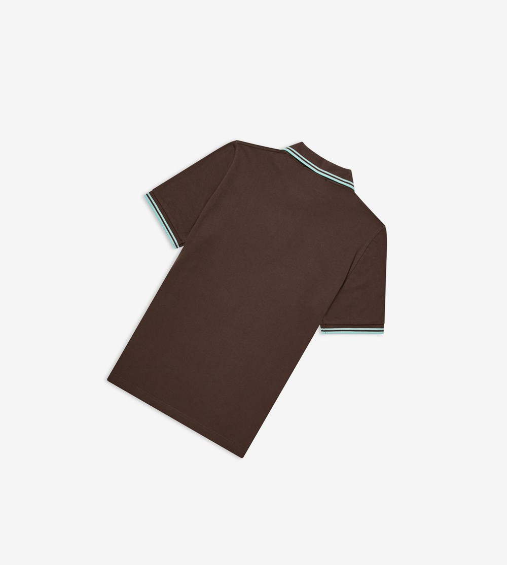 Chocolate Fred Perry M12 Men's Polo Shirts | LTIUB-1542