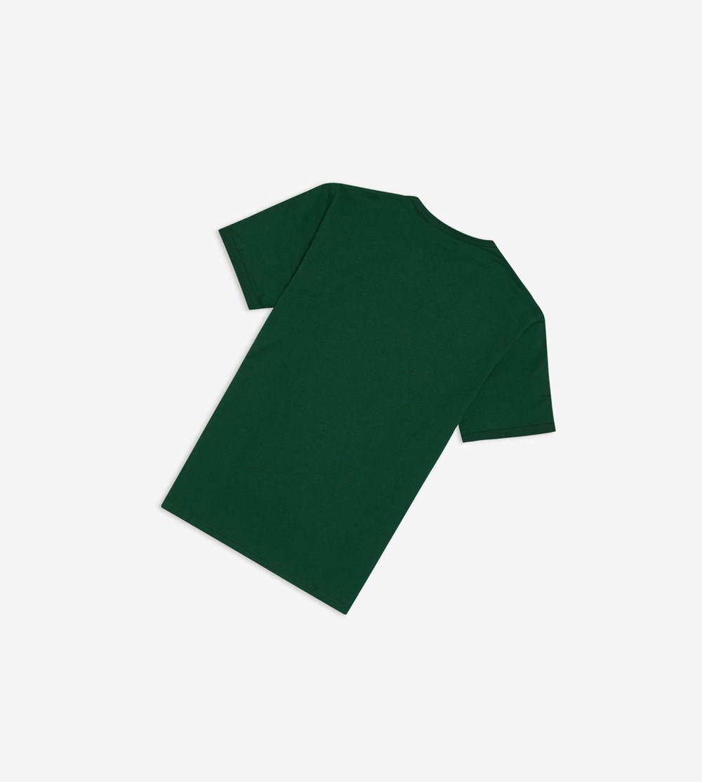 Dark Green Fred Perry Ringer Men's T Shirts | QNMFH-6239