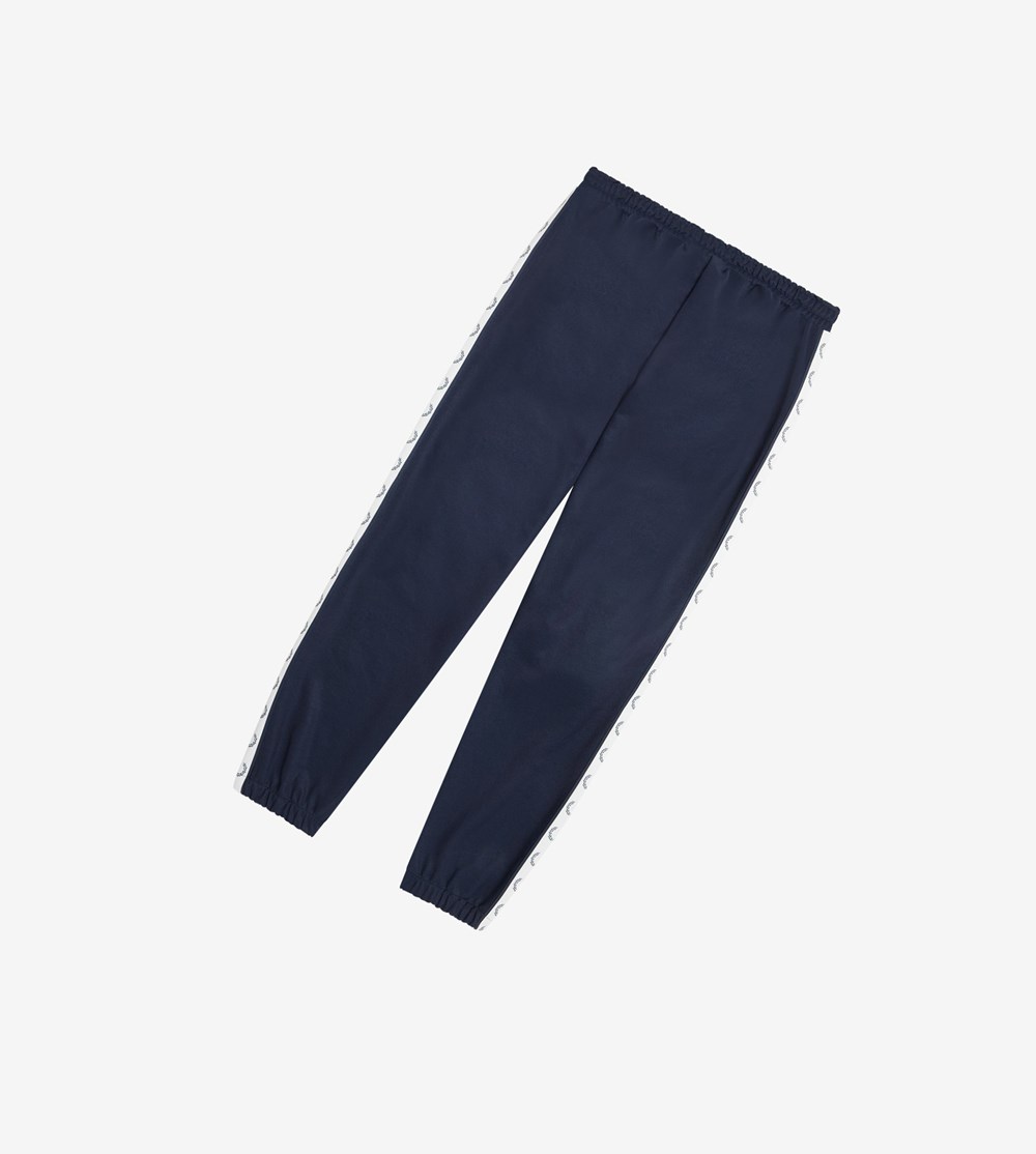 Dark Grey Blue Fred Perry Taped Track Pants Women's Sweatpants | BTGLS-0836