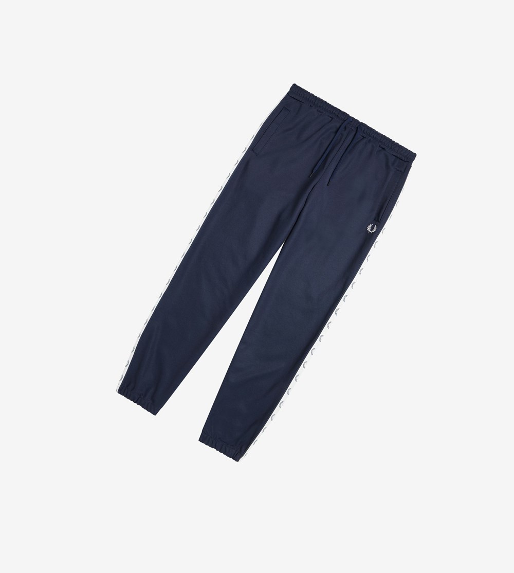 Dark Grey Blue Fred Perry Taped Track Pants Women\'s Sweatpants | BTGLS-0836