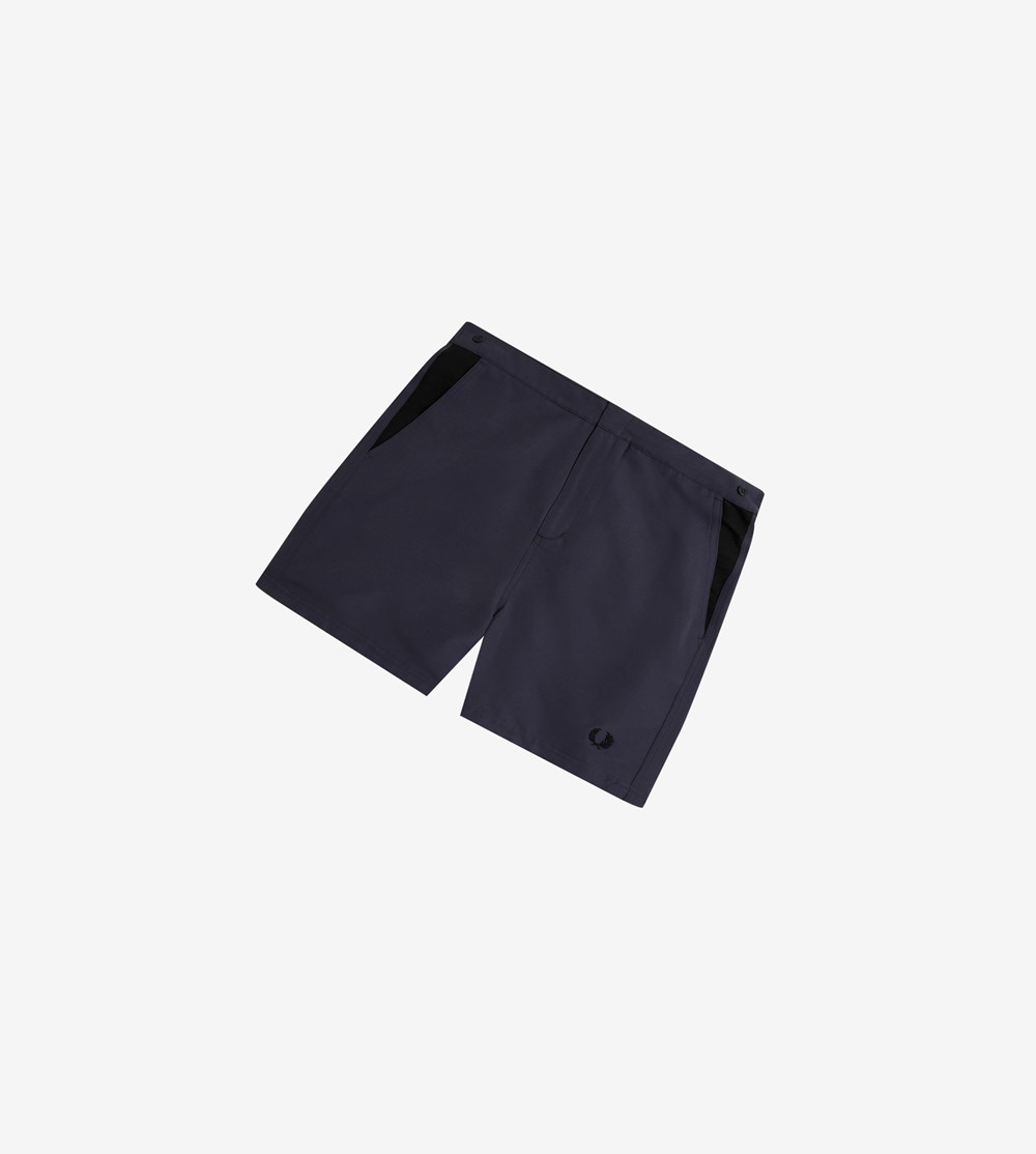 Deep Grey Fred Perry Contrast Panel Swim Short Men's Shorts | PIGXJ-2648