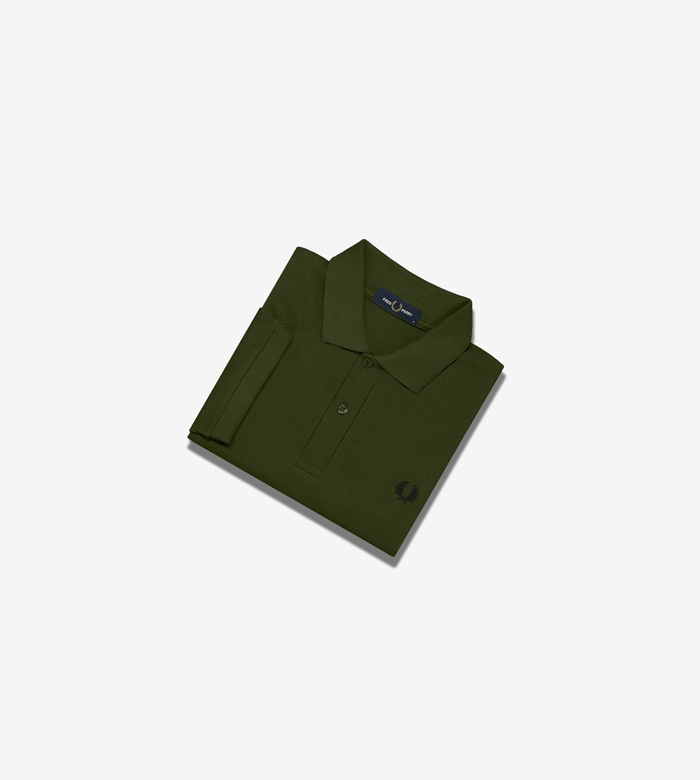 Green / Black Fred Perry M6000 Men's Polo Shirts | WGRFI-2531