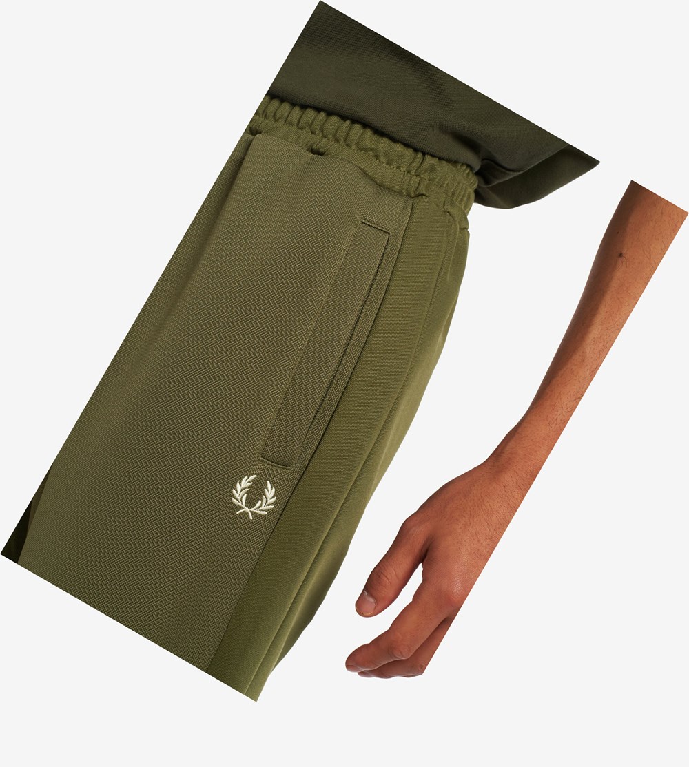 Green Fred Perry Panelled Track Pants Men's Trousers | TJDZS-2307