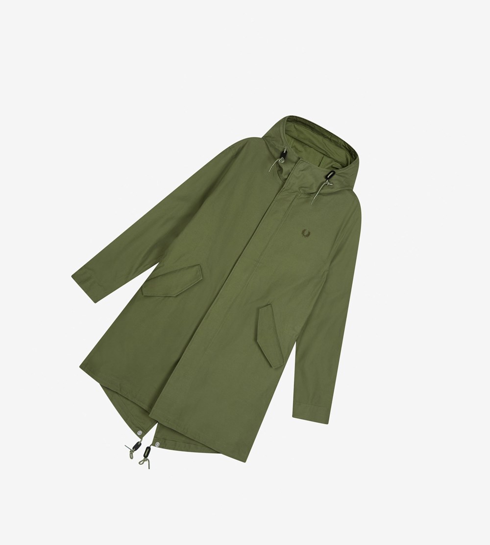 Green Fred Perry Shell Parka Men's Jackets | APYSE-4813