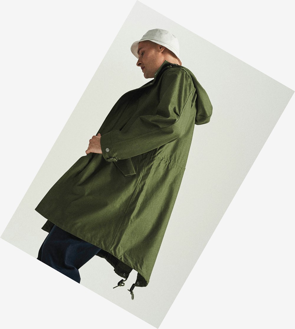 Green Fred Perry Shell Parka Men's Jackets | APYSE-4813