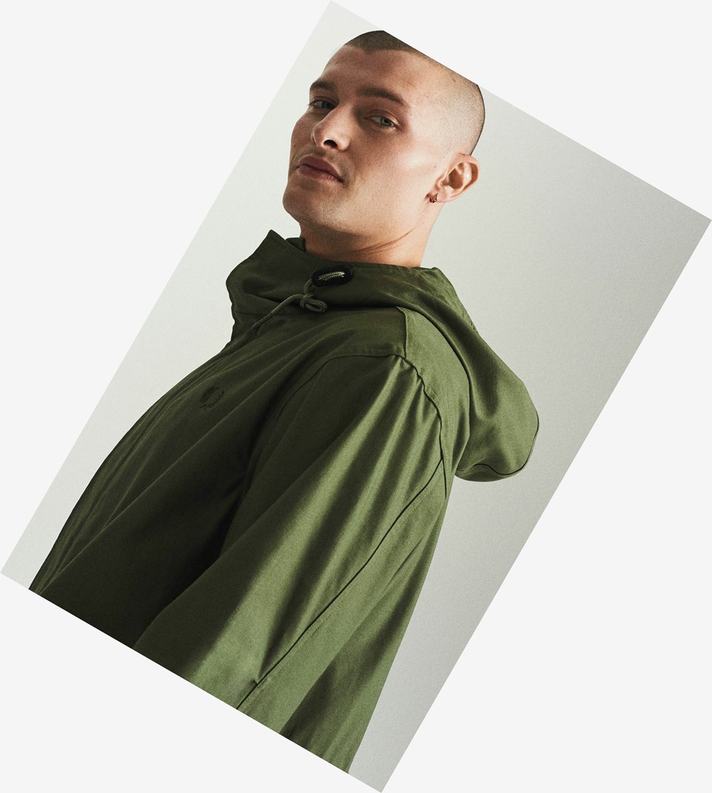 Green Fred Perry Shell Parka Men's Jackets | APYSE-4813