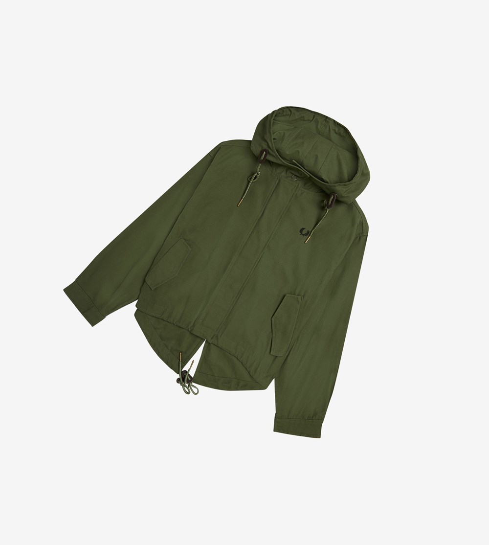 Green Fred Perry Short Fishtail Parka Women\'s Jackets | LAWBH-1876