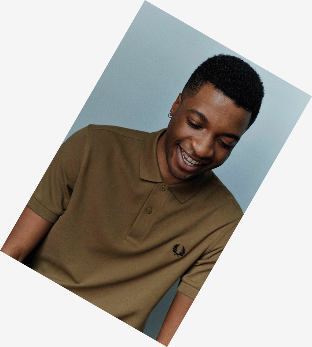 Grey / Black Fred Perry M6000 Men's Polo Shirts | CUDQK-6903