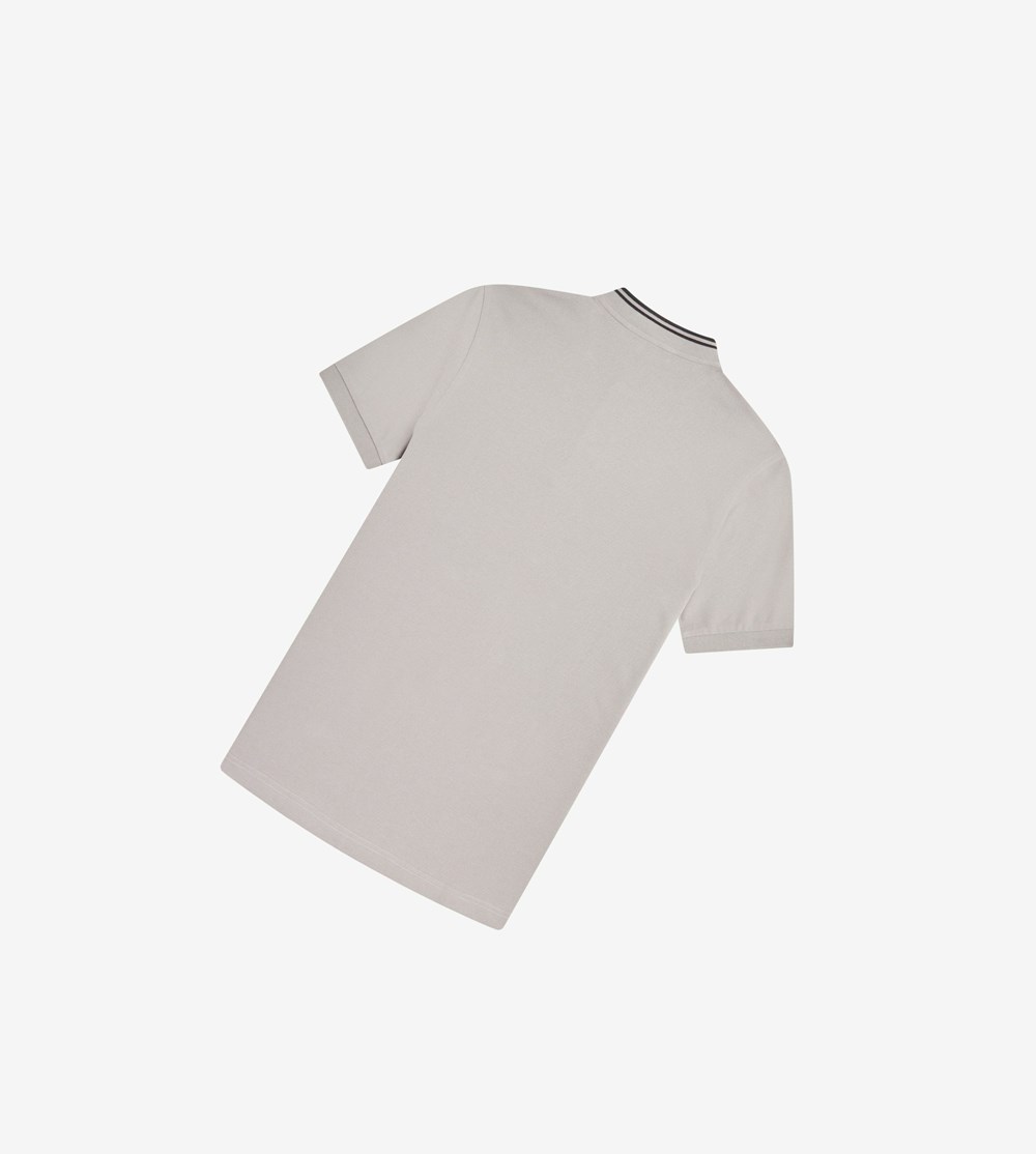 Grey Fred Perry Bomber Collar Men's Polo Shirts | ONCES-9623