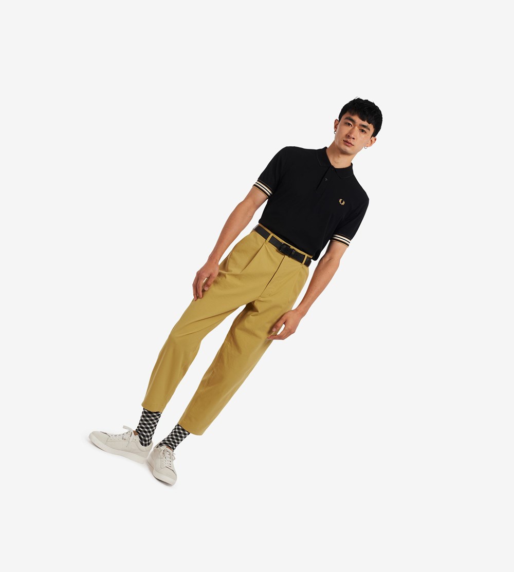 Grey Fred Perry Cropped Men's Trousers | VDGNB-1048