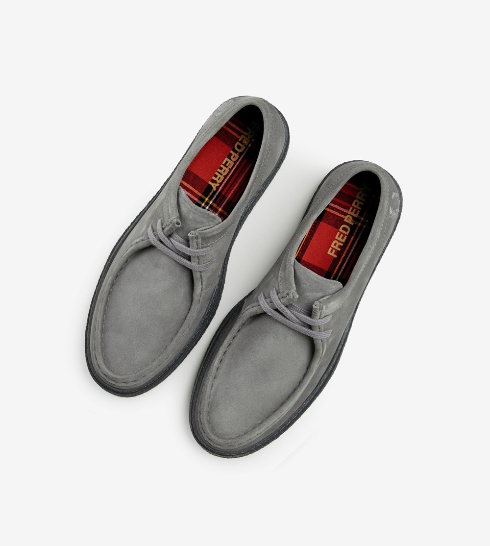 Grey Fred Perry Dawson Low Men's Suede Shoes | UTCYH-1457