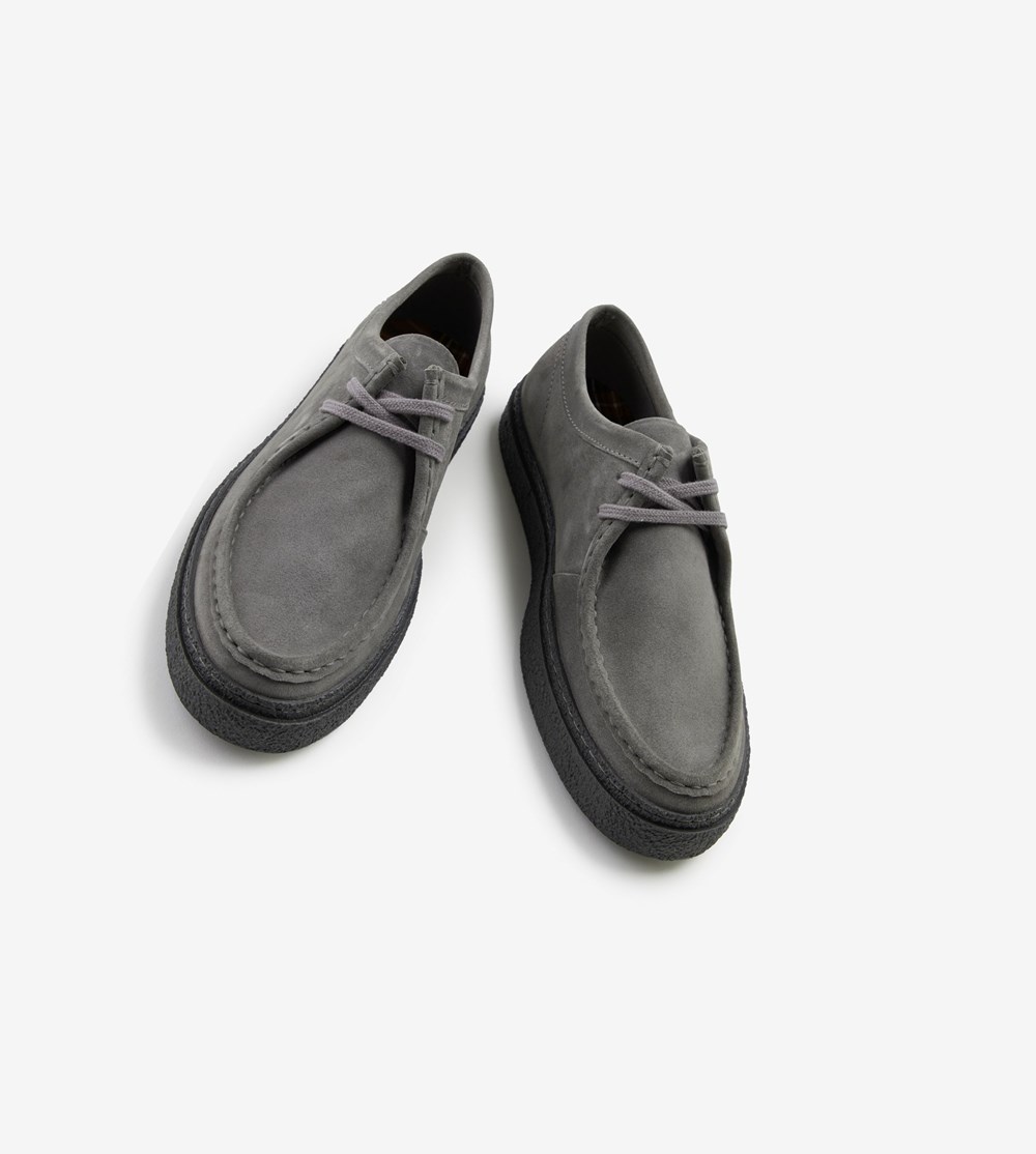 Grey Fred Perry Dawson Low Men's Suede Shoes | UTCYH-1457