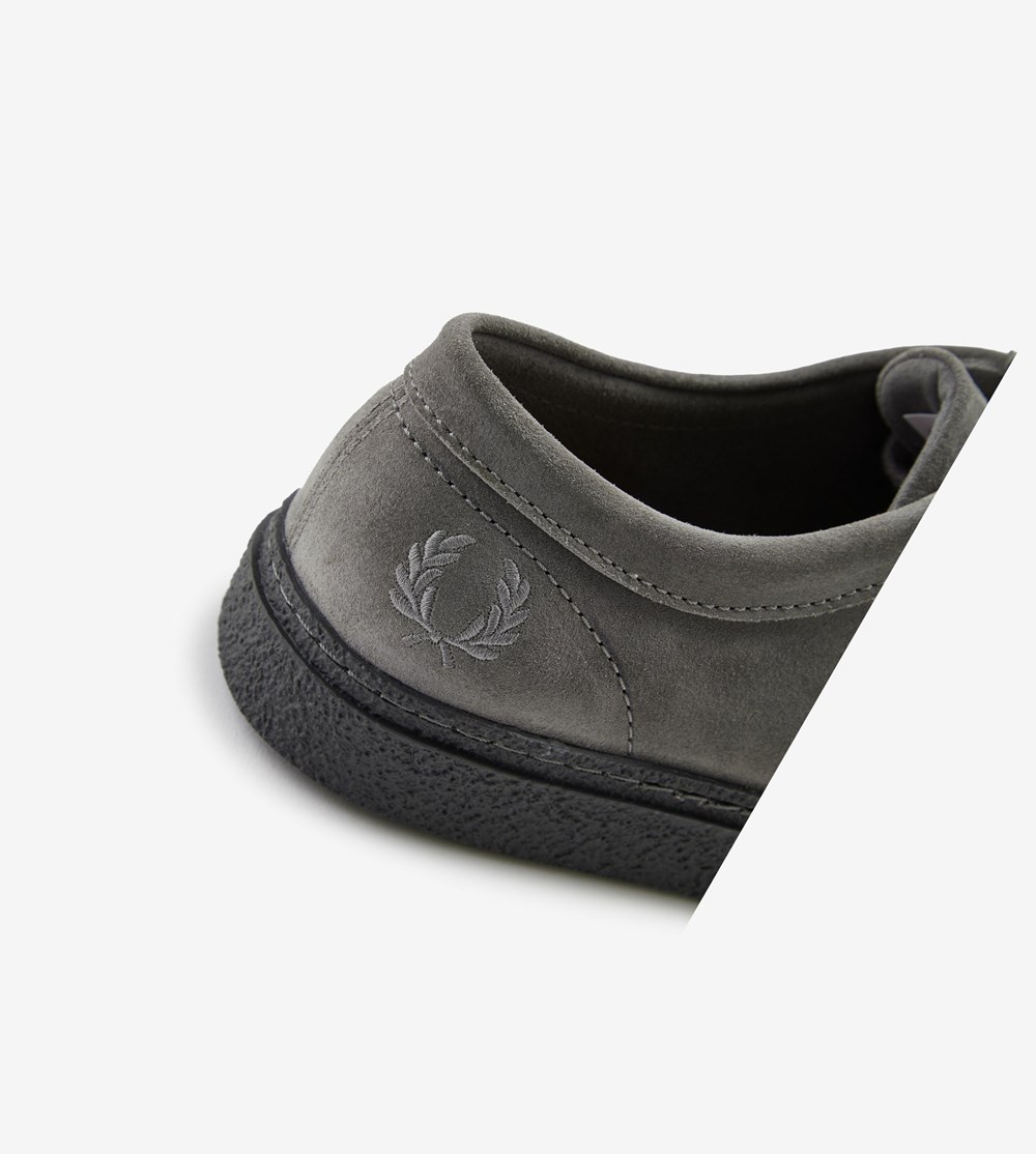 Grey Fred Perry Dawson Low Men's Suede Shoes | UTCYH-1457