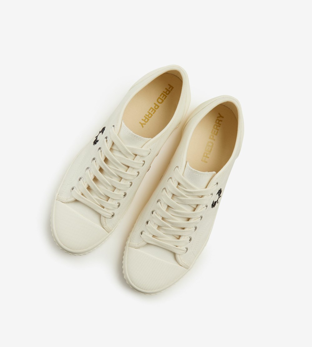 Grey Fred Perry Hughes Low Men's Canvas Shoes | BIYCD-2037