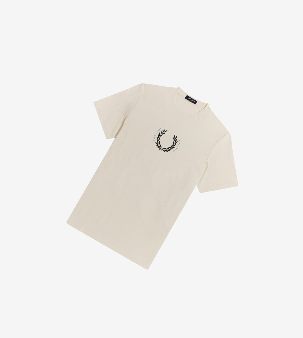 Grey Fred Perry Laurel Wreath Men\'s T Shirts | ENIKX-4390