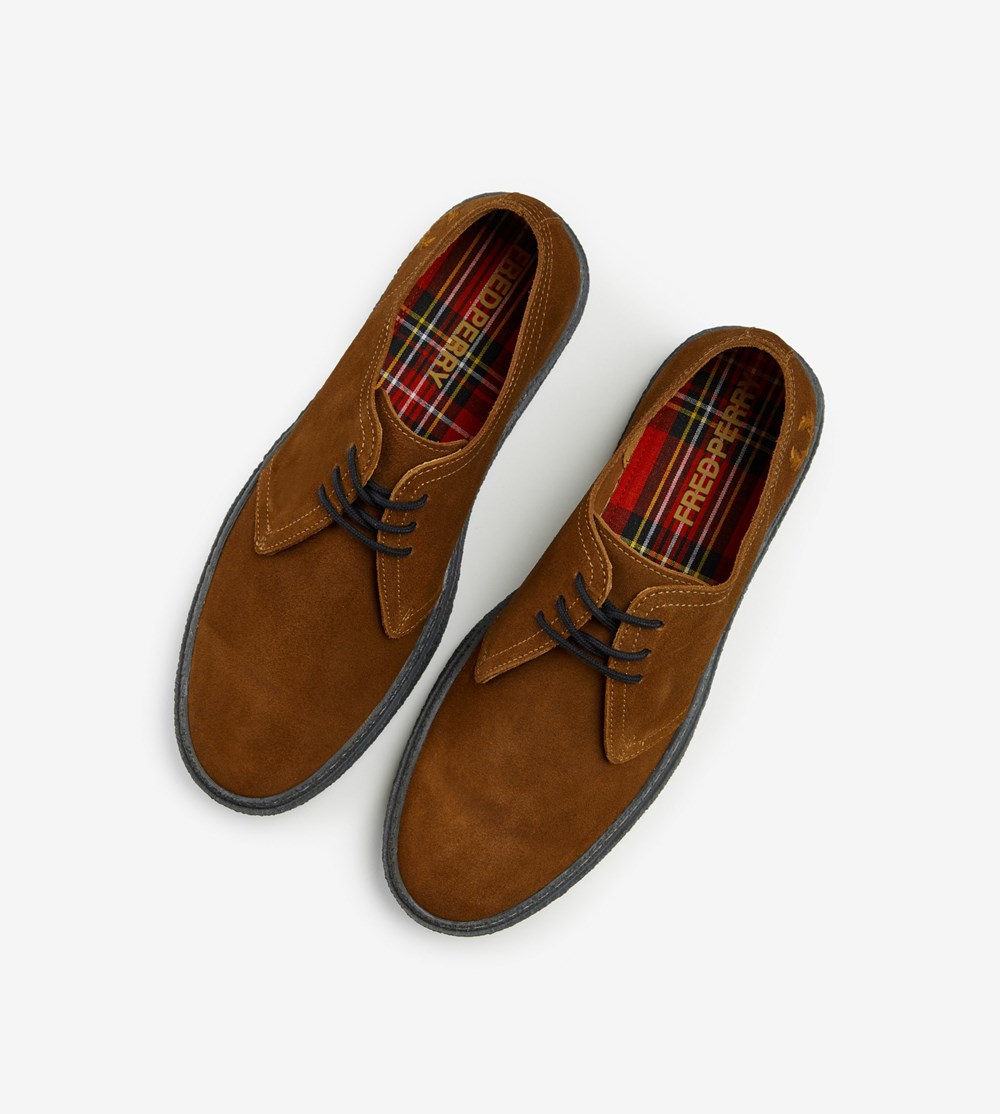 Grey Fred Perry Linden Men's Suede Shoes | RWDPI-6021