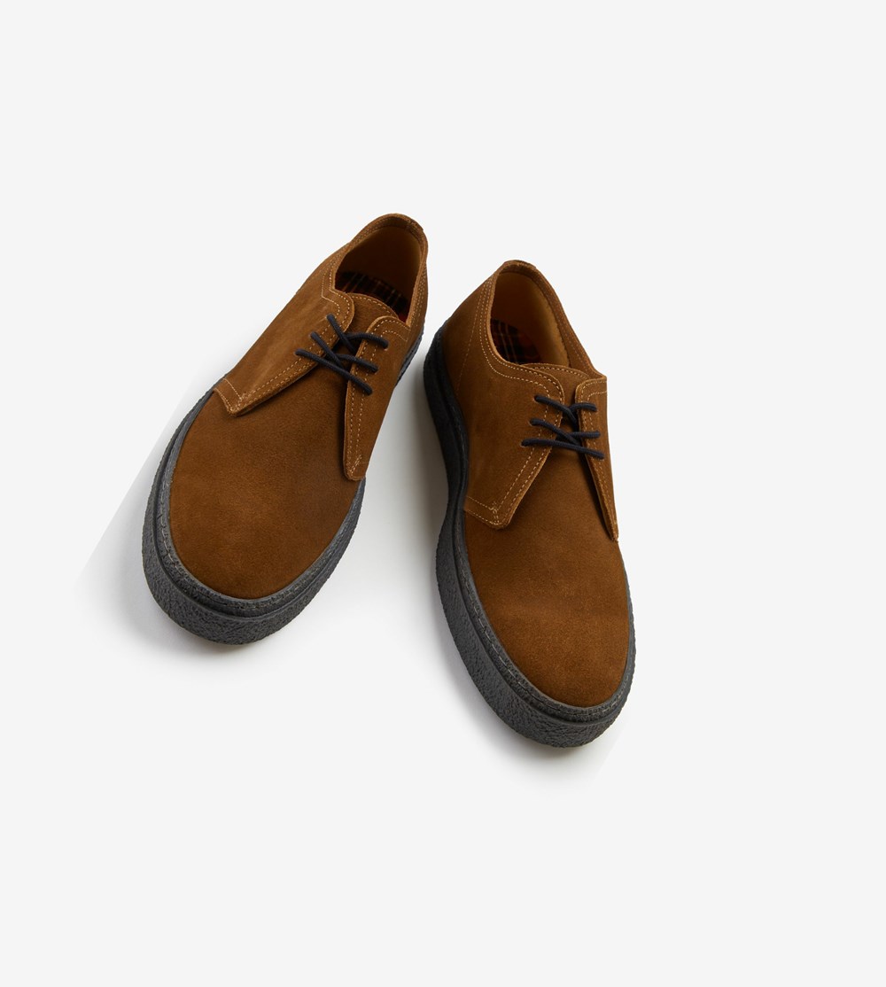 Grey Fred Perry Linden Men's Suede Shoes | RWDPI-6021