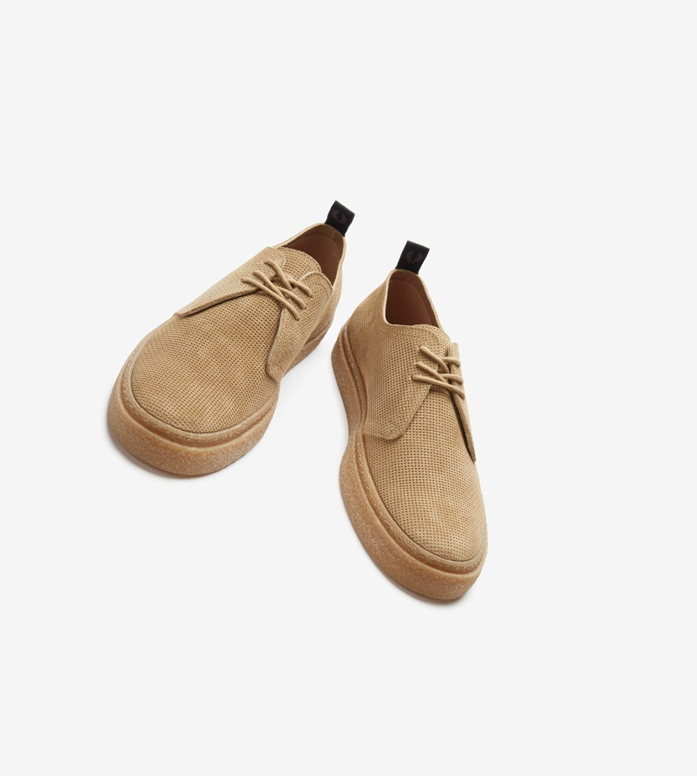 Grey Fred Perry Linden Men's Suede Shoes | YLMFR-9648