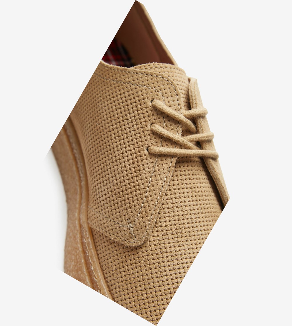 Grey Fred Perry Linden Men's Suede Shoes | YLMFR-9648